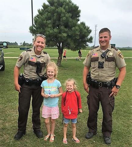 police officers with kids